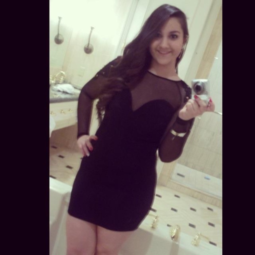 Forever21 Boutique Mesh Black Mini Dress Tight